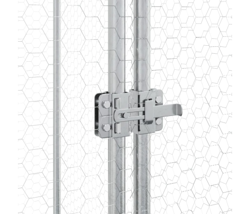 vidaXL vistu būris, sudrabains, 200x100x190 cm, cinkots tērauds