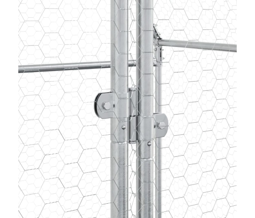 vidaXL vistu būris, sudrabains, 200x100x190 cm, cinkots tērauds