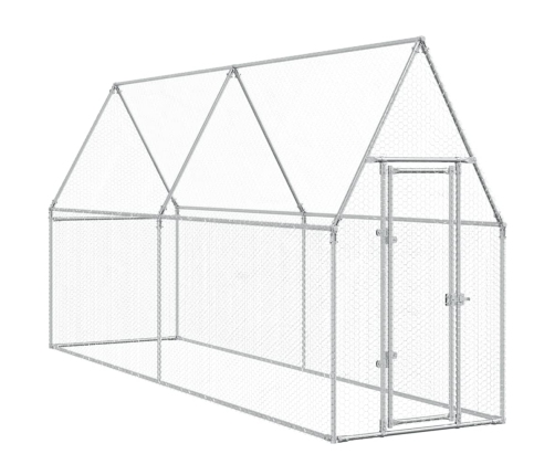 Vistu Būris, Sudrabains, 400X100X190 Cm, Cinkots Tērauds Vidaxl