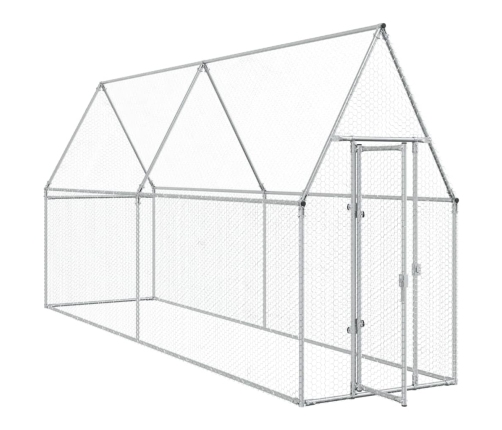 Vistu Būris, Sudrabains, 400X100X190 Cm, Cinkots Tērauds Vidaxl