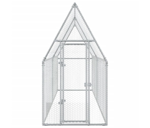 Vistu Būris, Sudrabains, 400X100X190 Cm, Cinkots Tērauds Vidaxl