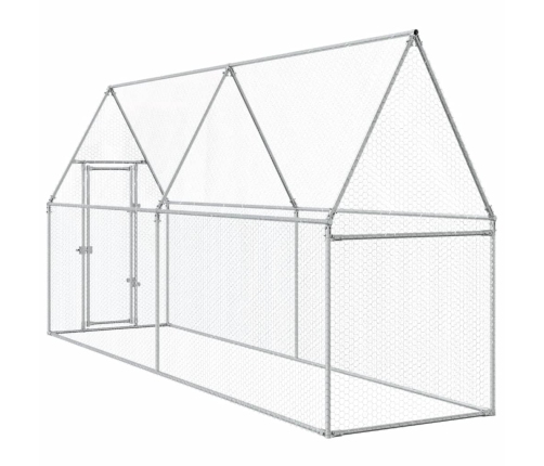 Vistu Būris, Sudrabains, 400X100X190 Cm, Cinkots Tērauds Vidaxl