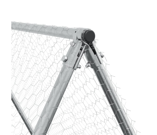 Vistu Būris, Sudrabains, 400X100X190 Cm, Cinkots Tērauds Vidaxl