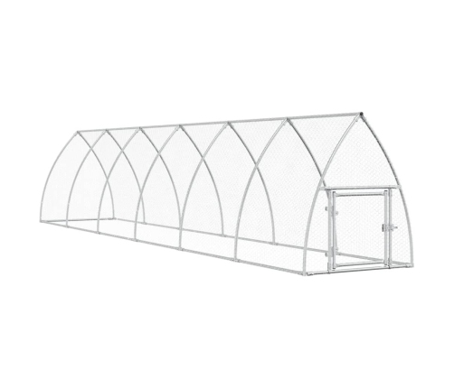 vidaXL vistu būris, sudrabains, 600x105x120 cm, cinkots tērauds