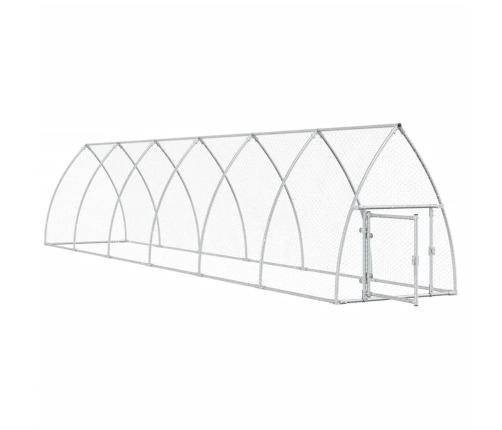 vidaXL vistu būris, sudrabains, 600x105x120 cm, cinkots tērauds