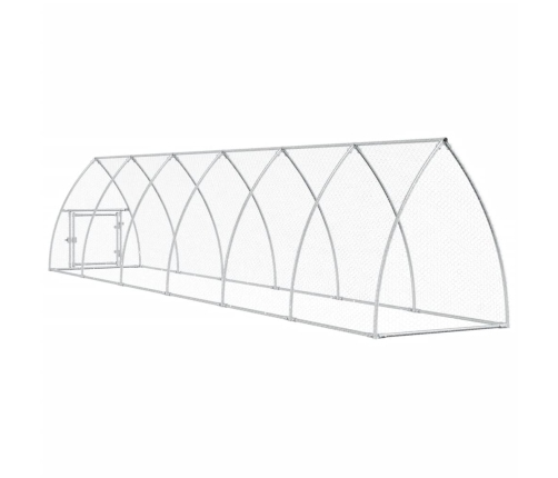 vidaXL vistu būris, sudrabains, 600x105x120 cm, cinkots tērauds