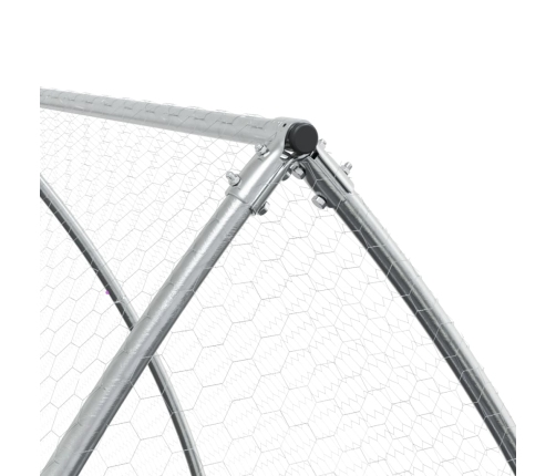 vidaXL vistu būris, sudrabains, 600x105x120 cm, cinkots tērauds