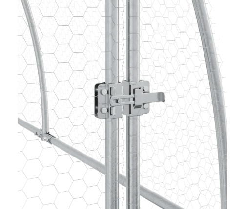 vidaXL vistu būris, sudrabains, 600x105x120 cm, cinkots tērauds