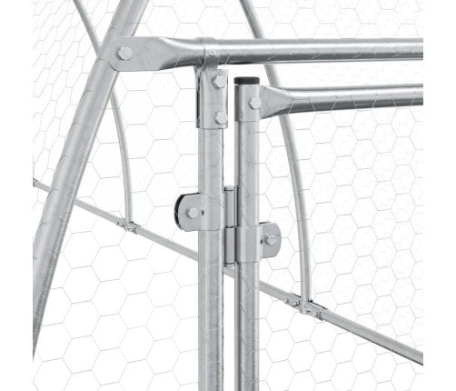 vidaXL vistu būris, sudrabains, 600x105x120 cm, cinkots tērauds