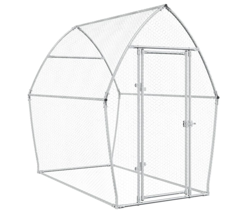 vidaXL vistu būris, sudrabains, 200x105x182 cm, cinkots tērauds