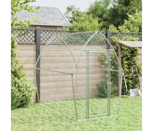 vidaXL vistu būris, sudrabains, 200x105x182 cm, cinkots tērauds