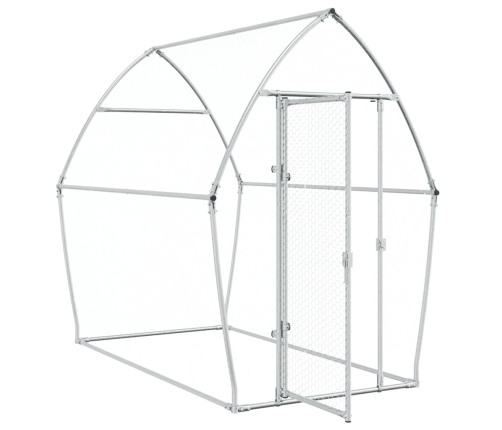 vidaXL vistu būris, sudrabains, 200x105x182 cm, cinkots tērauds