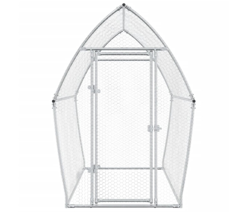 vidaXL vistu būris, sudrabains, 200x105x182 cm, cinkots tērauds