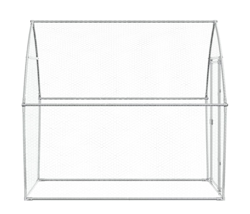 vidaXL vistu būris, sudrabains, 200x105x182 cm, cinkots tērauds