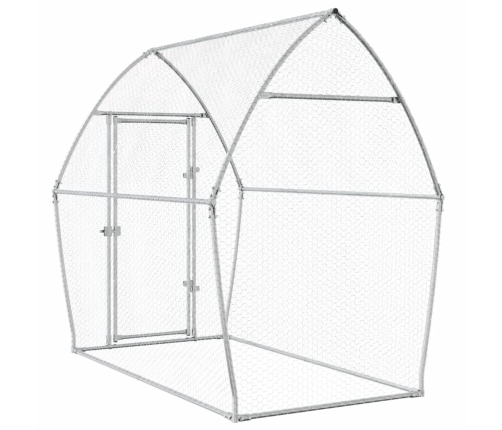 vidaXL vistu būris, sudrabains, 200x105x182 cm, cinkots tērauds