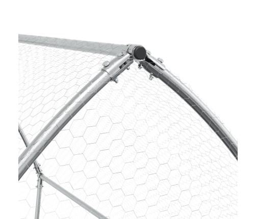 vidaXL vistu būris, sudrabains, 200x105x182 cm, cinkots tērauds