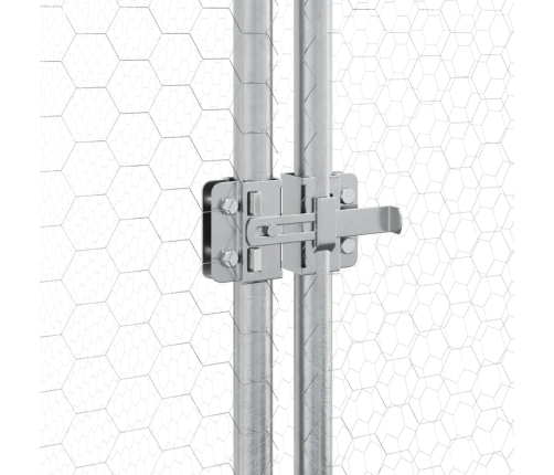 vidaXL vistu būris, sudrabains, 200x105x182 cm, cinkots tērauds