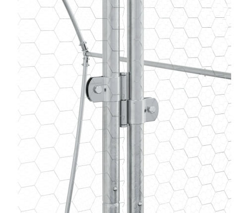 vidaXL vistu būris, sudrabains, 200x105x182 cm, cinkots tērauds