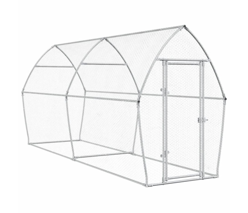 vidaXL vistu būris, sudrabains, 400x105x182 cm, cinkots tērauds