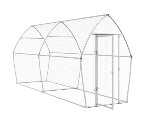 vidaXL vistu būris, sudrabains, 400x105x182 cm, cinkots tērauds