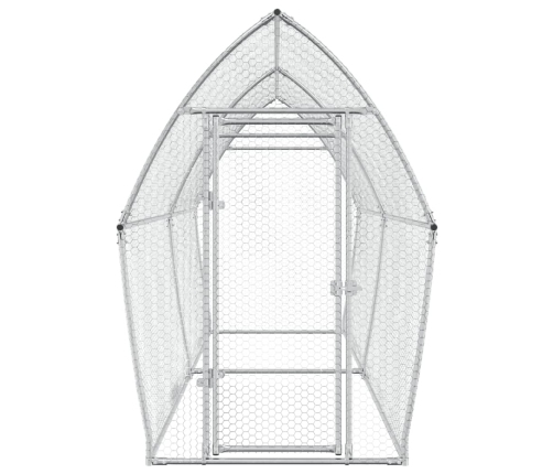 vidaXL vistu būris, sudrabains, 400x105x182 cm, cinkots tērauds