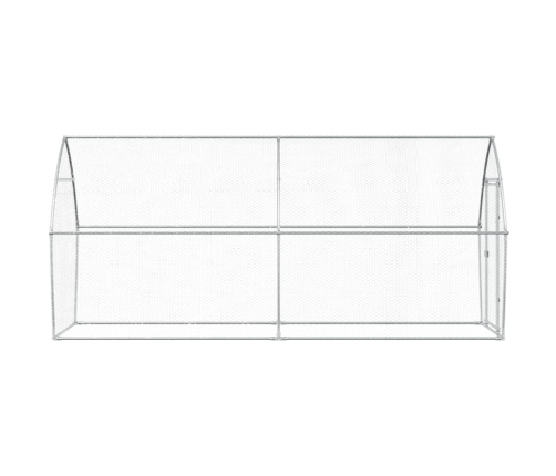 vidaXL vistu būris, sudrabains, 400x105x182 cm, cinkots tērauds