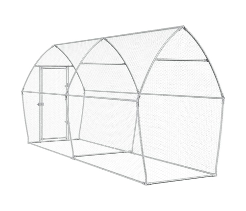 vidaXL vistu būris, sudrabains, 400x105x182 cm, cinkots tērauds