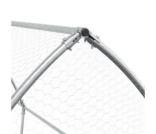 vidaXL vistu būris, sudrabains, 400x105x182 cm, cinkots tērauds