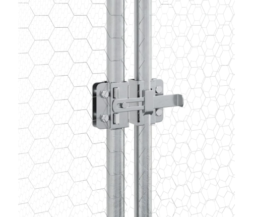 vidaXL vistu būris, sudrabains, 400x105x182 cm, cinkots tērauds