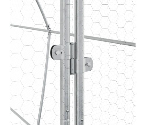 vidaXL vistu būris, sudrabains, 400x105x182 cm, cinkots tērauds