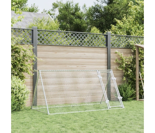 vidaXL vistu būris, sudrabains, 200x105x91 cm, cinkots tērauds