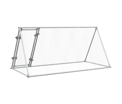 vidaXL vistu būris, sudrabains, 200x105x91 cm, cinkots tērauds