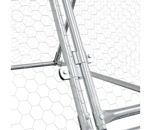 vidaXL vistu būris, sudrabains, 200x105x91 cm, cinkots tērauds