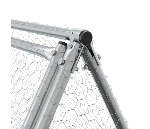 Vistu Būris, Sudrabains, 400X105X91 Cm, Cinkots Tērauds Vidaxl