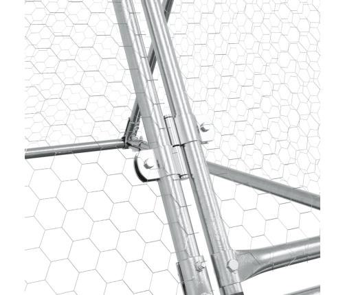 Vistu Būris, Sudrabains, 400X105X91 Cm, Cinkots Tērauds Vidaxl