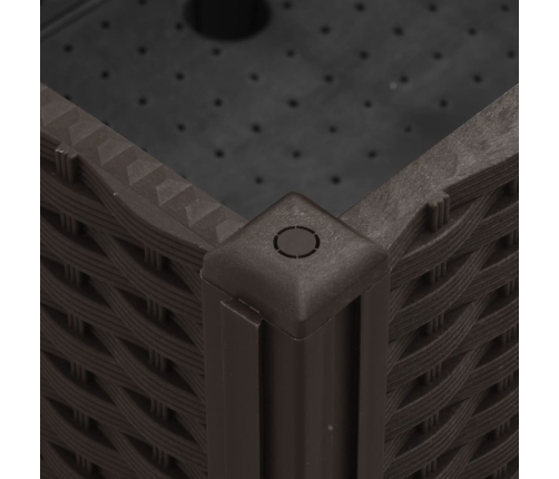 vidaXL dārza puķu kaste ar riteņiem, brūna, 240x50x54 cm, PP