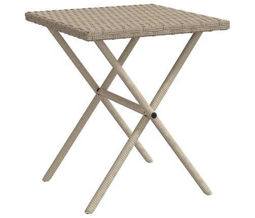 vidaXL sauļošanās zviļņi, 2gab., ar galdu, gaiši pelēka PE rotangpalma