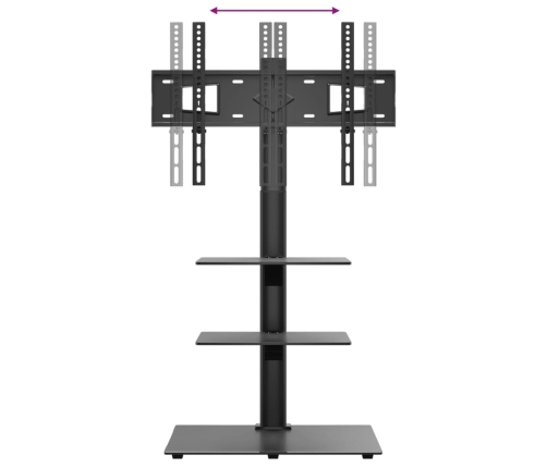 Stūra Tv Statīvs, 3 Līmeņi, 32-65 Collu Tv, Melns Vidaxl