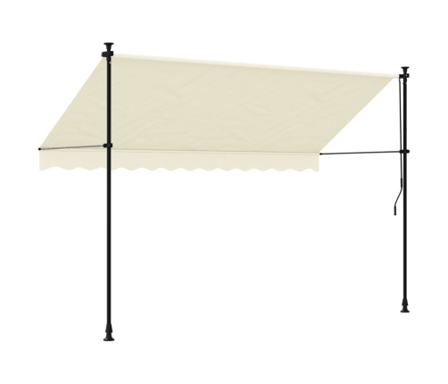 vidaXL izvelkama markīze, 300x150 cm, krēmkrāsas, audums, tērauds