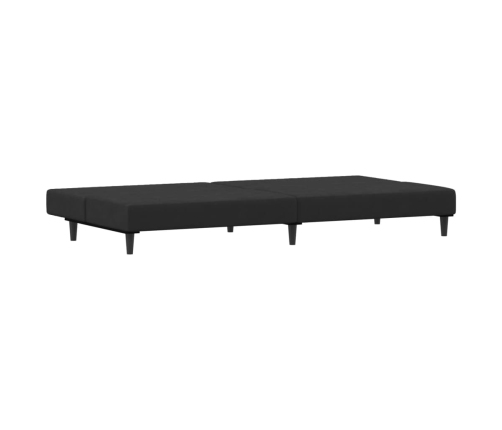 vidaXL 2-vietīga dīvāngulta ar kāju balstu, melns samts