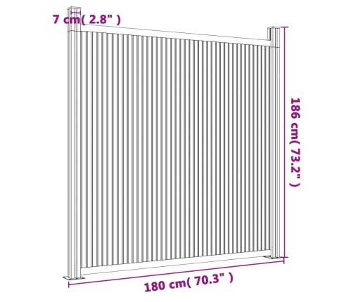 Žoga Panelis, Pelēks, 180X186 Cm, Wpc Vidaxl