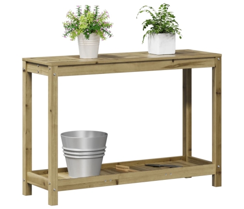vidaXL stādīšanas galds ar plauktu, 108x35x75 cm, priedes masīvkoks