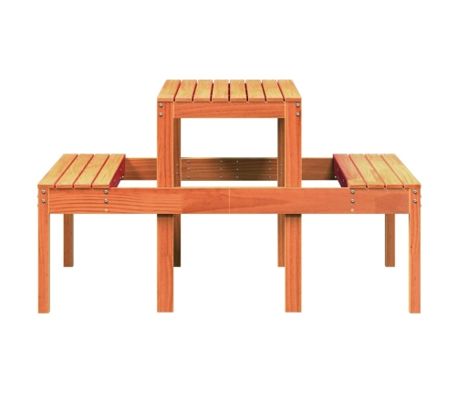 vidaXL virtuves galds, vaska brūnas, 110x134x75 cm, priedes masīvkoks