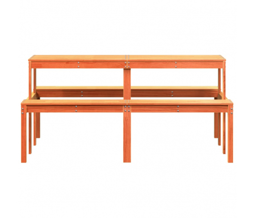 Virtuves Galds, Vaska Brūnas, 160X134X75 Cm, Priedes Masīvkoks Vidaxl