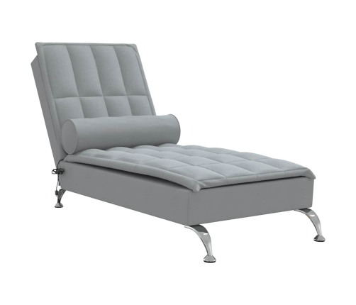 Zvilnis Ar Cilindra Formas Spilvenu, Gaiši Pelēks, Audums Vidaxl