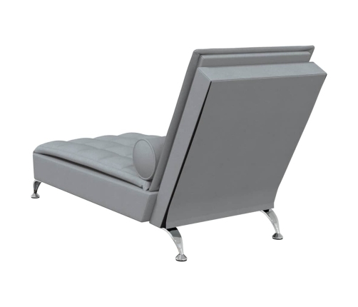 Zvilnis Ar Cilindra Formas Spilvenu, Gaiši Pelēks, Audums Vidaxl