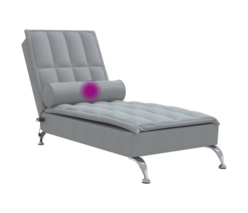 Zvilnis Ar Cilindra Formas Spilvenu, Gaiši Pelēks, Audums Vidaxl