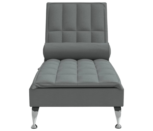 Zvilnis Ar Cilindra Formas Spilvenu, Tumši Pelēks, Audums Vidaxl