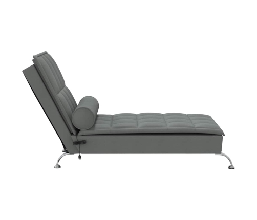 Zvilnis Ar Cilindra Formas Spilvenu, Tumši Pelēks, Audums Vidaxl