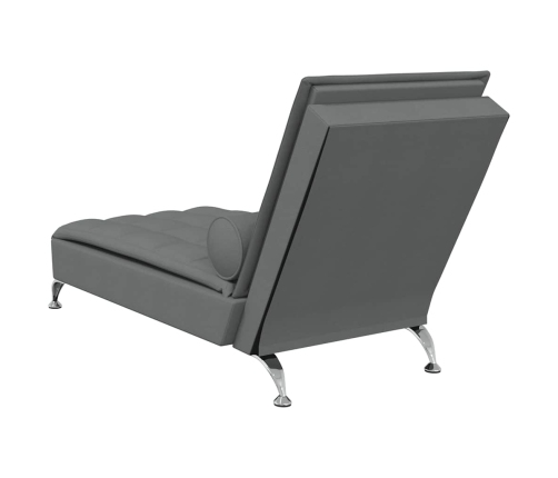 Zvilnis Ar Cilindra Formas Spilvenu, Tumši Pelēks, Audums Vidaxl